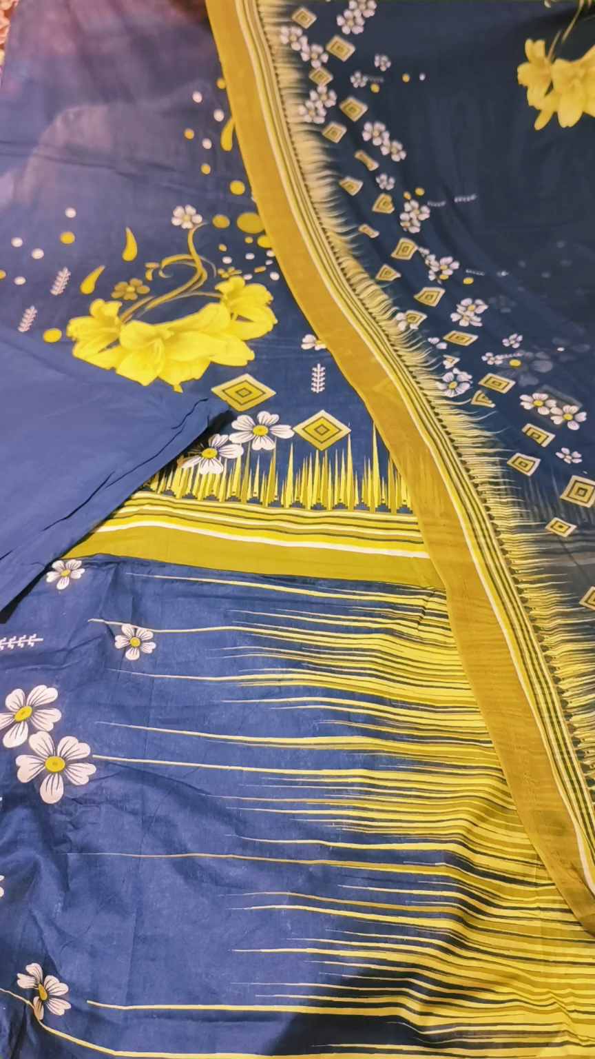 3pc🥳 Sale Sale M-998 Rs.1750 Imported Digital Pure Summer Lawn Shirt & Truzer & Imported Malmal Sooti Duppta 3pc suit