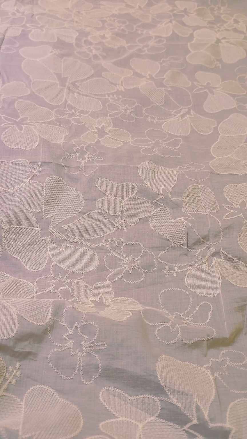 🥳 Big Sale M-1065 Rs.1190 . Imported Most Luxurious 3-D chickenKari Embroidery Pure Summer  Lawn Shirt