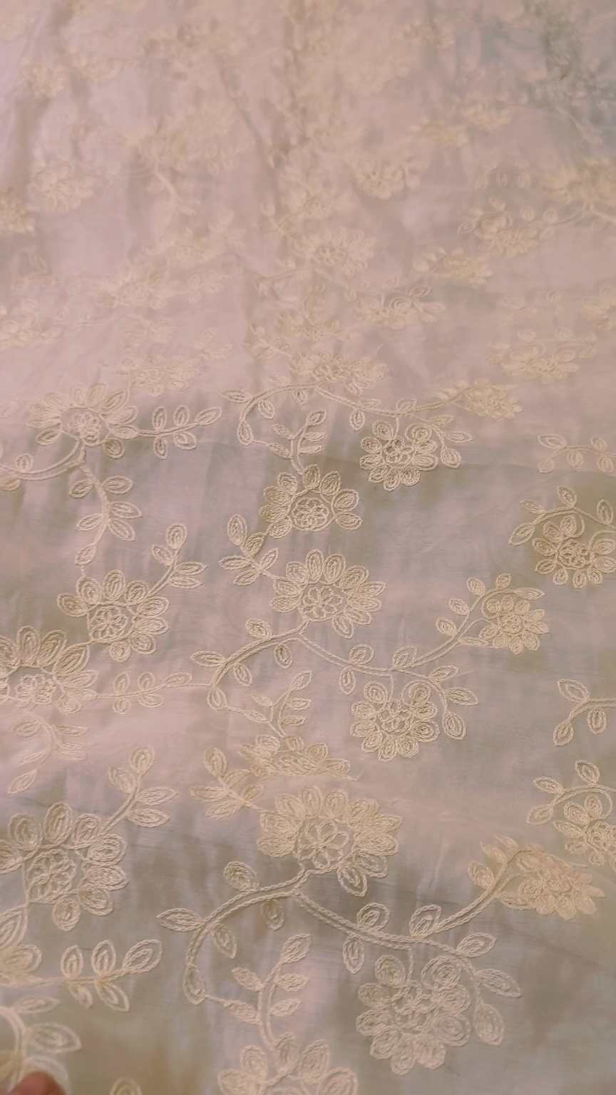 🥳 Big Sale M-1061. Rs.1190 . Imported Most Luxurious 3-D chickenkari Embroidery in Silky Lawn Shirt