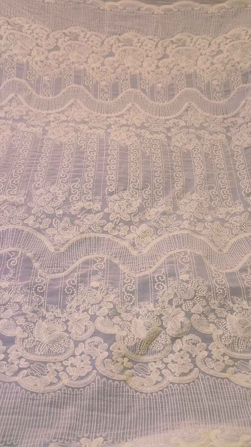 🥳 Big Sale M-1056. Rs.1250. Imported Most Luxurious 3-D chickenKari Embroidery Pure Shaffon Shirt