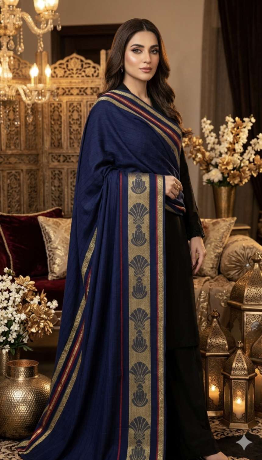 🥳😱 Big Sale M-1118  Rs.1290. (Dc Free) Jacquard Tarkashi Dorria pure Summer Lawn Chadder (2.5 Meter)