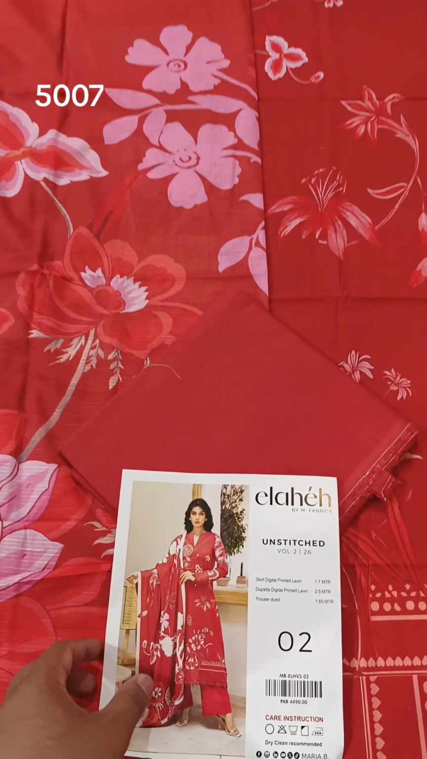 Sale Sale M-5007  Rs.2450 Branded (Maria-B) Dorria Lawn Duppta, Lawn 3pc suit with packing