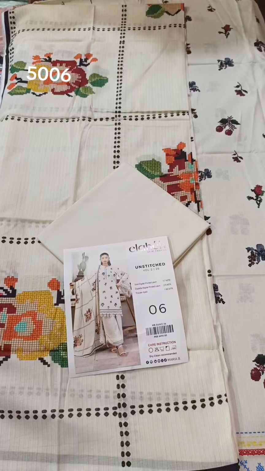 Sale Sale M-5006  Rs.2450 Branded (Maria-B) Dorria Lawn Duppta, Lawn 3pc suit with packing