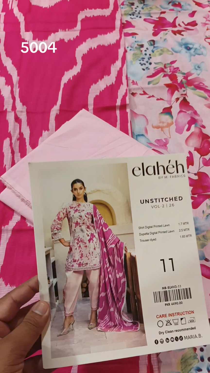 Sale Sale M-5004  Rs.2450 Branded (Maria-B) Dorria Lawn Duppta, Lawn 3pc suit with packing