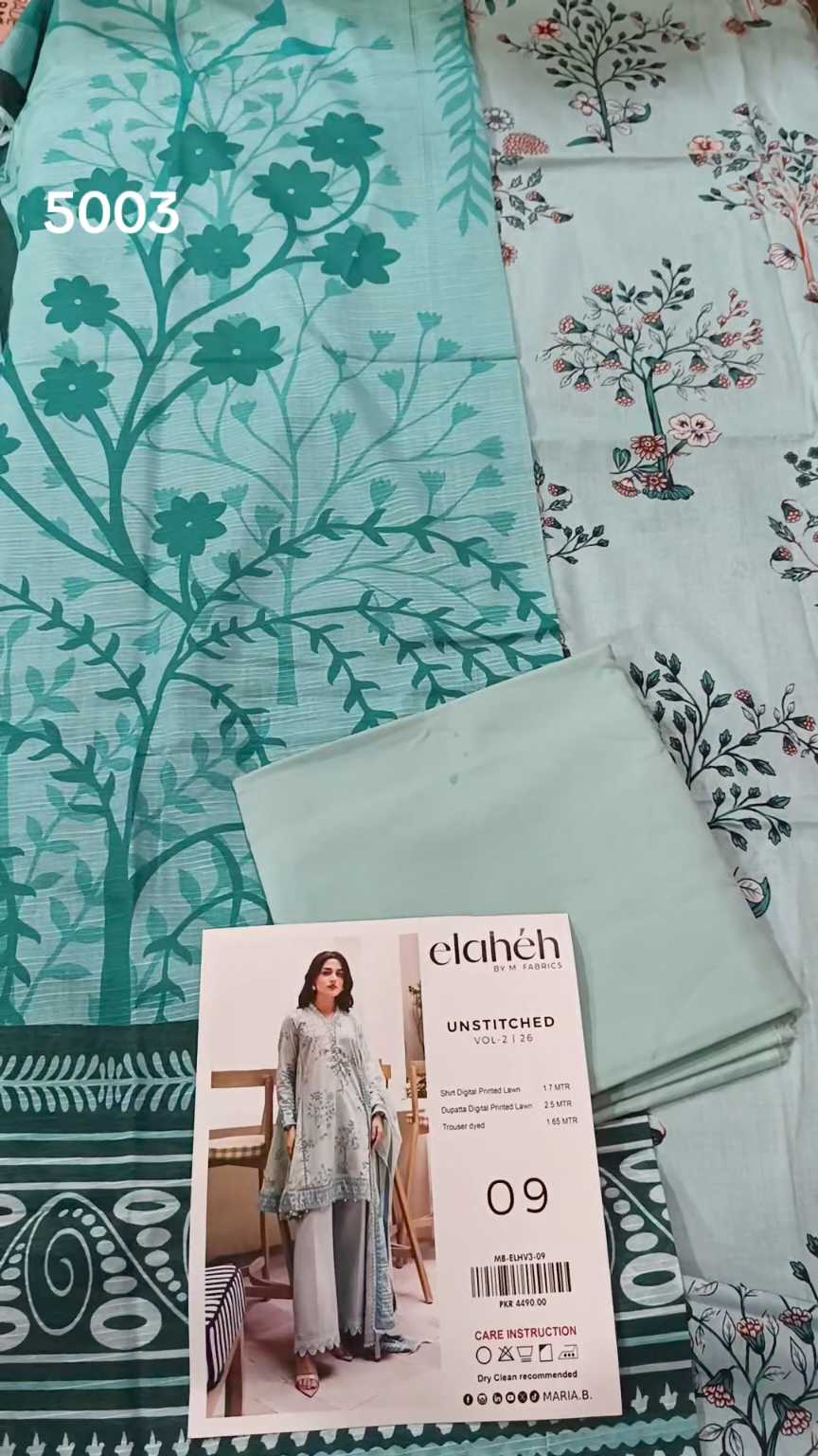 Sale Sale M-5003  Rs.2450 Branded (Maria-B) Dorria Lawn Duppta, Lawn 3pc suit with packing