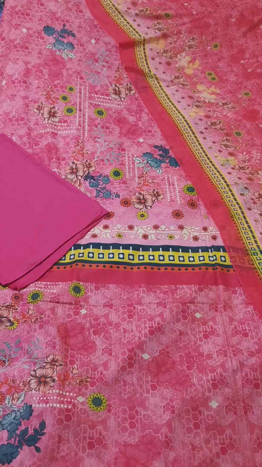 3pc🥳 Sale Sale M-1173  Rs.1750 Imported Digital Pure Summer Lawn Shirt & Truzer & Imported Malmal Sooti Duppta 3pc suit