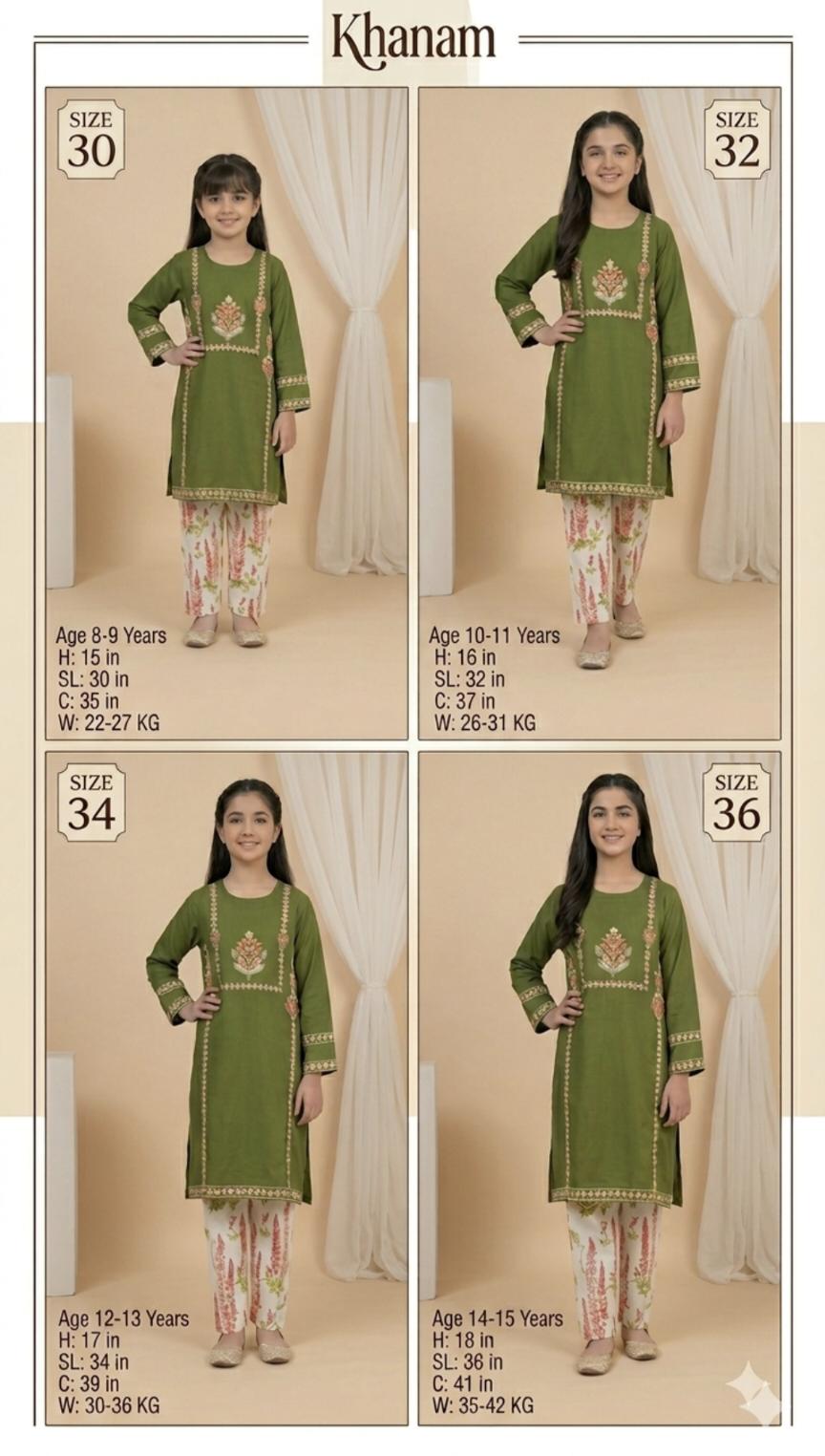 (For 36 size kids) 🥳Big Sale M-5031 Rs.2350 Khanam Brand  kids Collection  Limited Stock  (Age 14 to 15 Year)(Weight 35  to 42 Kg)