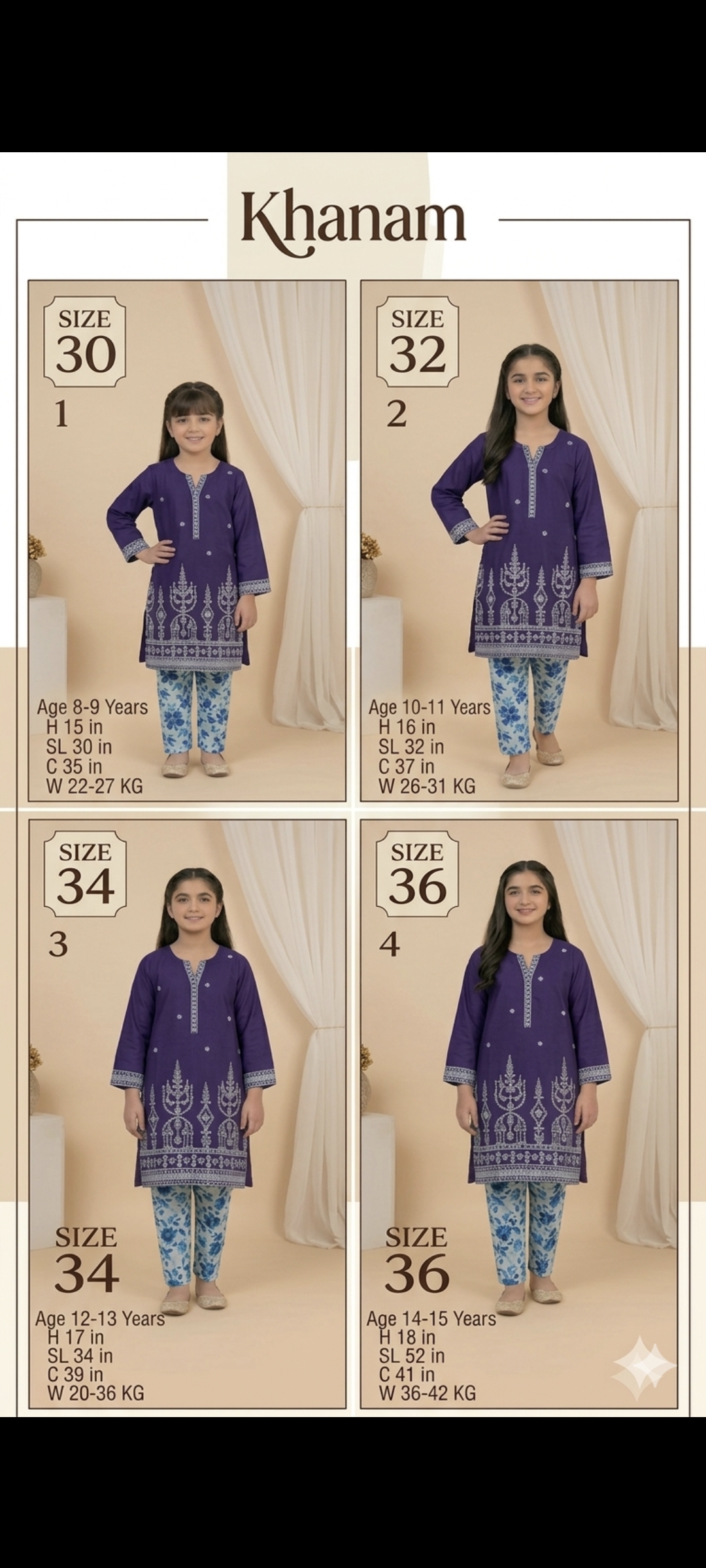 (For 34  size kids) 🥳Big Sale M-5030 Rs.2350 Khanam Brand  kids Collection  Limited Stock  (Age 12 to 13 Year)(Weight 30 to 36 Kg)