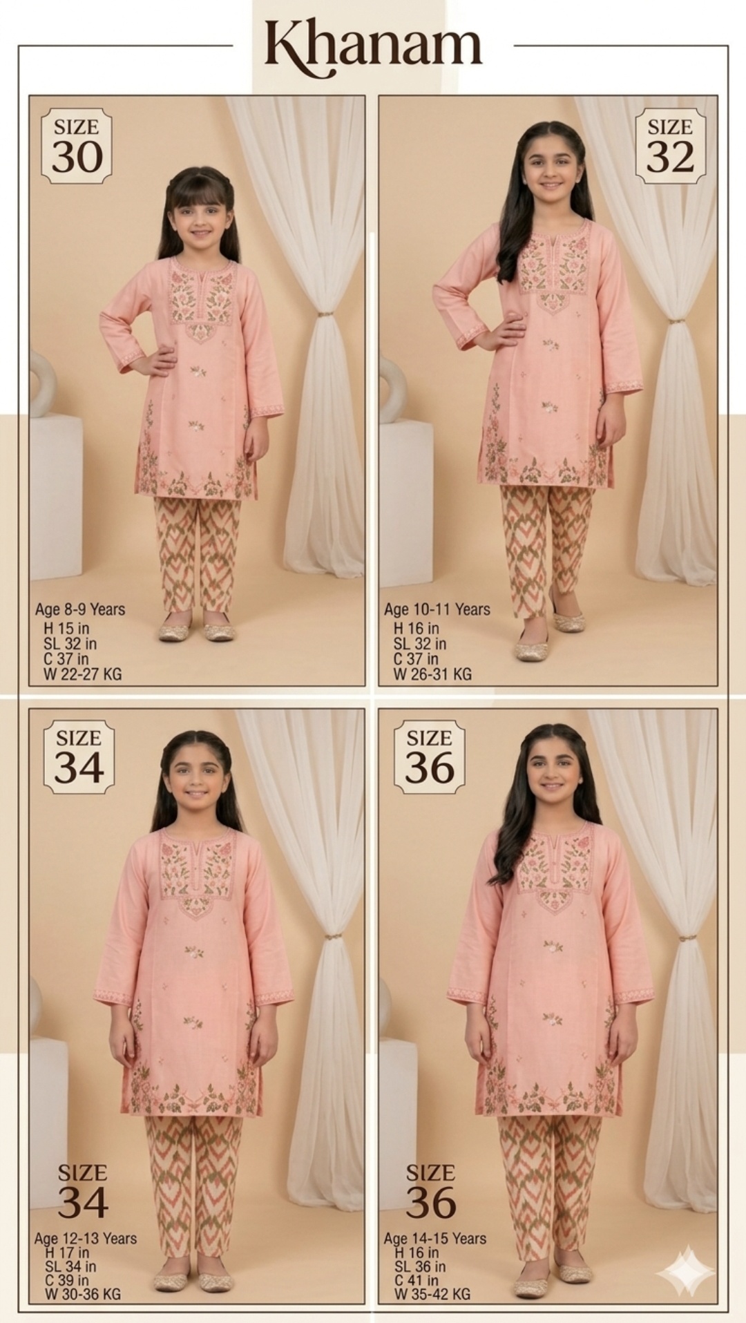 (For 36 size kids) 🥳Big Sale M-5028 Rs.2350 Khanam Brand kids Collection Limited Stock    (Age 14 to 15 Year)(Weight 35  to 42 Kg)