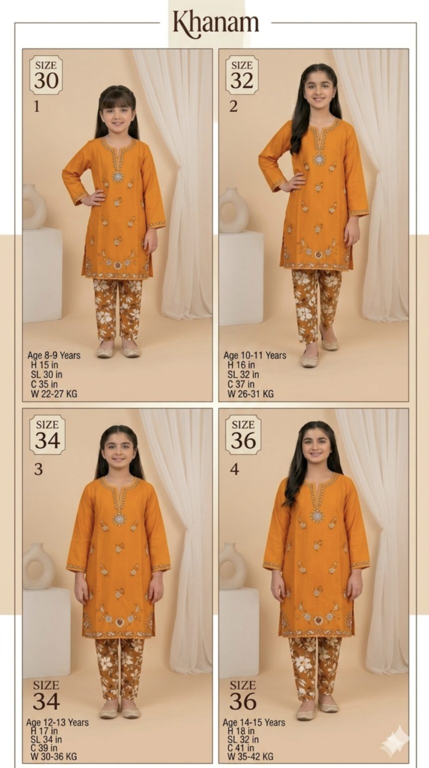(For 34 size kids) 🥳Big Sale M-5027 Rs.2350 Khanam Brand kids Collection Limited Stock    (Age 12 to 13 Year)(Weight 30 to 36 Kg)