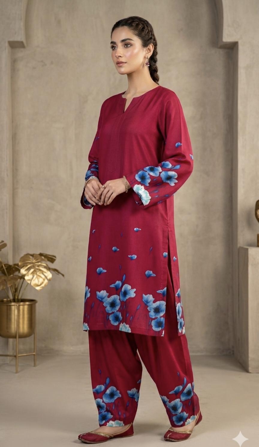 🥳 Big Sale M-1199 Rs.1590 Imported Luxury overall Suit Daman Print Dorria Pure Summer Lawn Sane print Shirt & Truzer 2pc