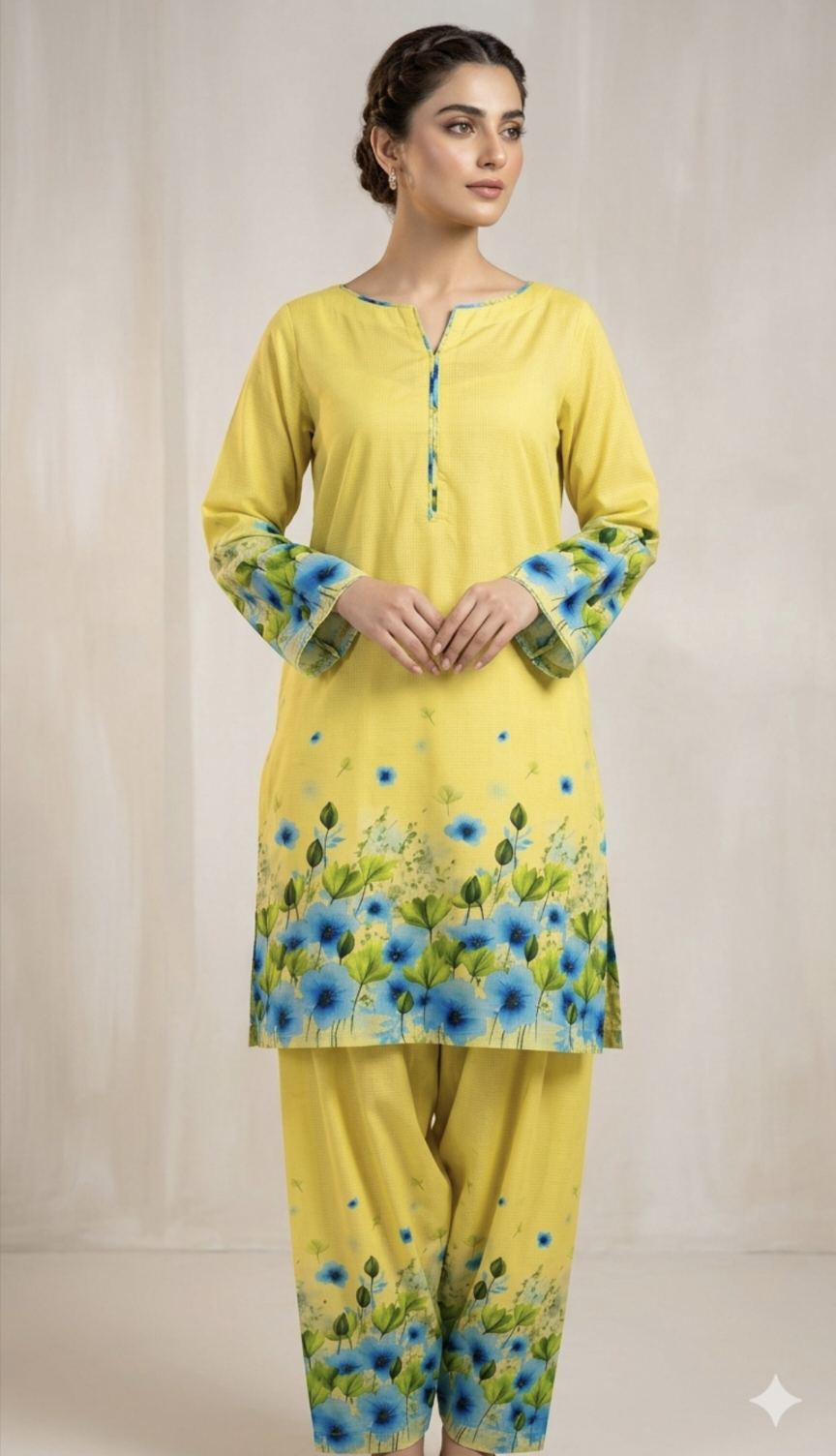 🥳 Big Sale M-1195  Rs.1590 Imported Luxury overall Suit Daman Print Dorria Pure Summer Lawn Sane print Shirt & Truzer 2pc