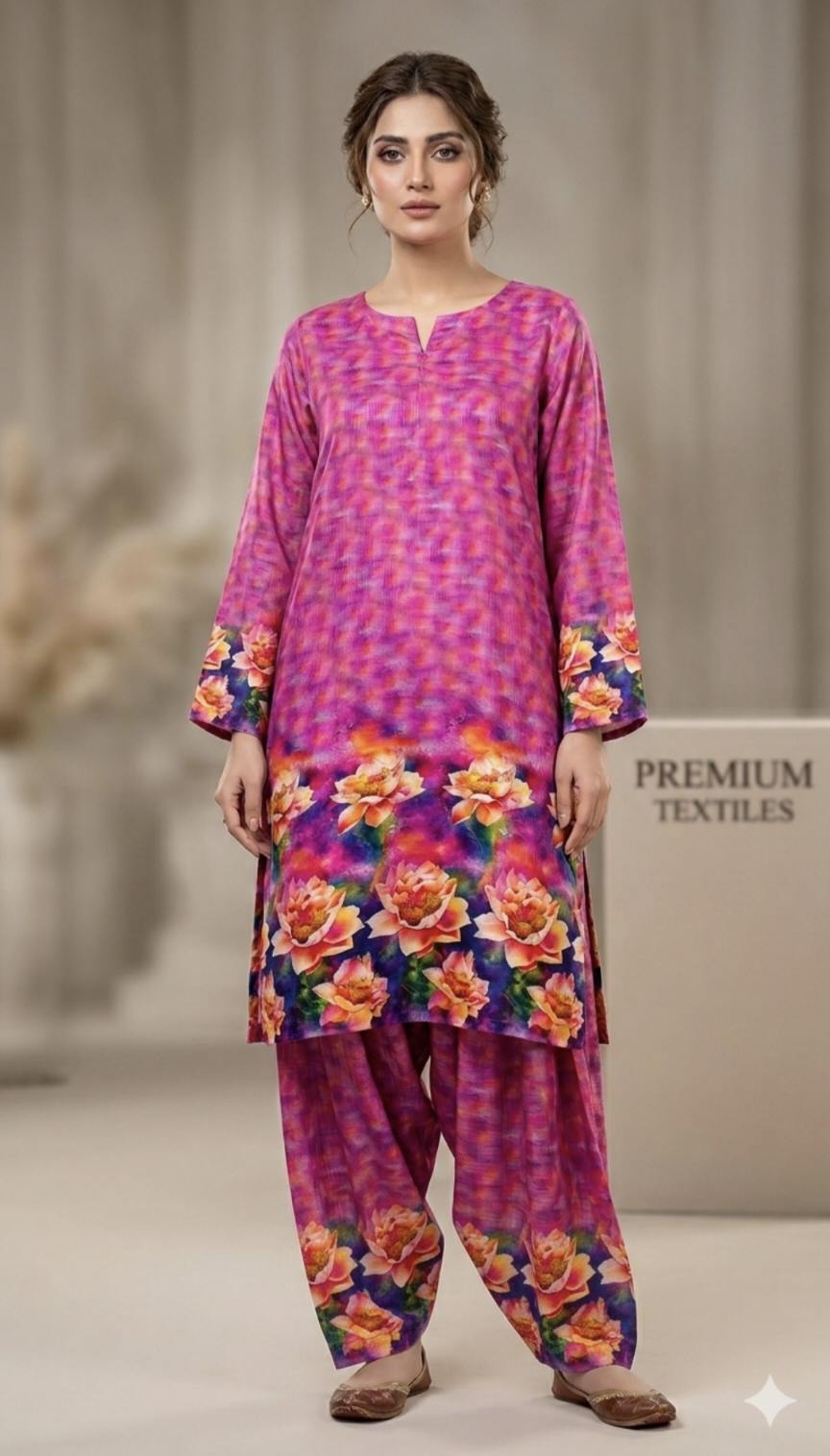 🥳 Big Sale M-1193  Rs.1590 Imported Luxury overall Suit Daman Print Dorria Pure Summer Lawn Sane print Shirt & Truzer 2pc