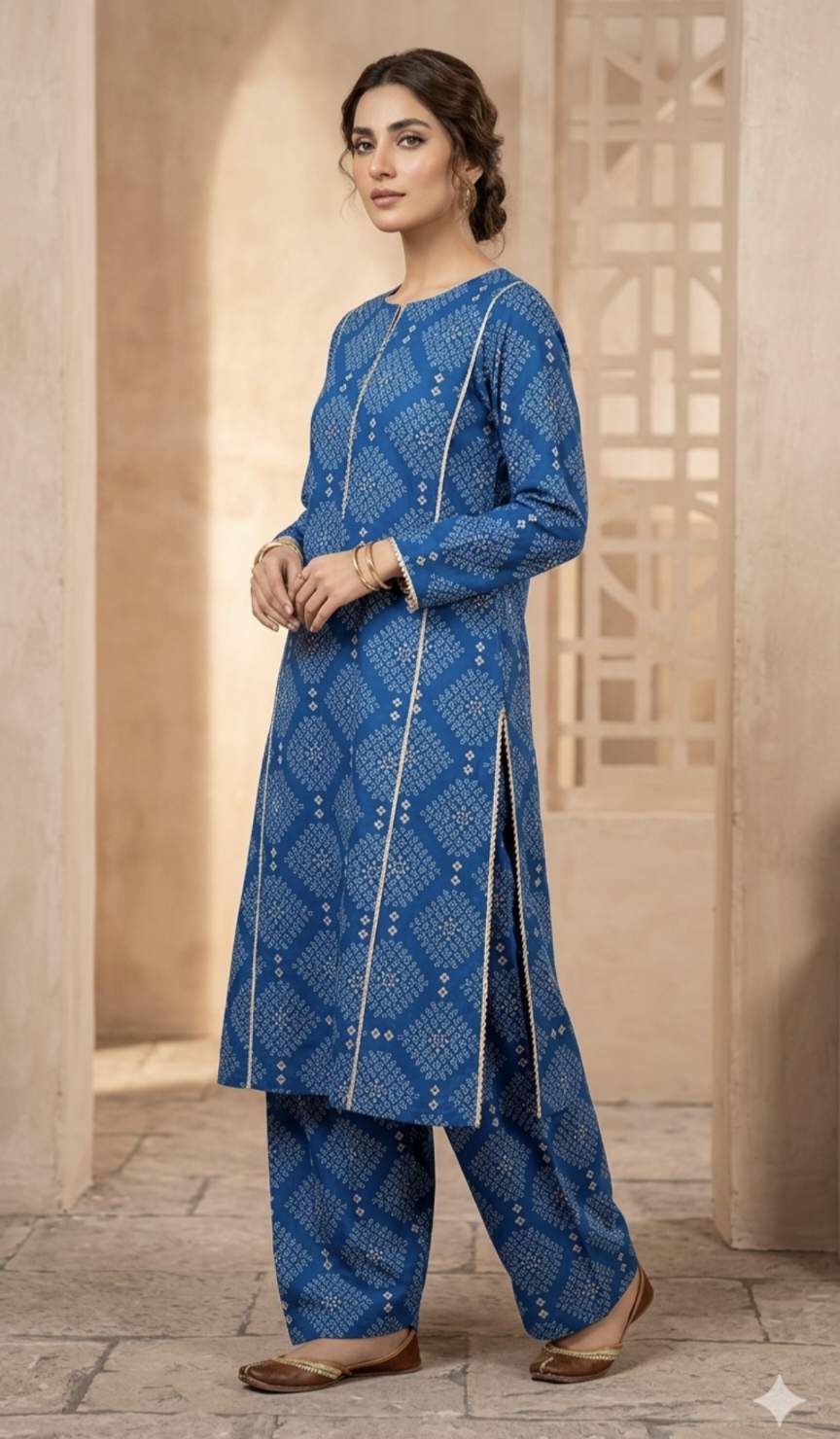 🥳 Sale Sale M-1217  Rs.1490 Imported Digital Pure Summer Lawn Same Print Shirt &, Truzer 2pc