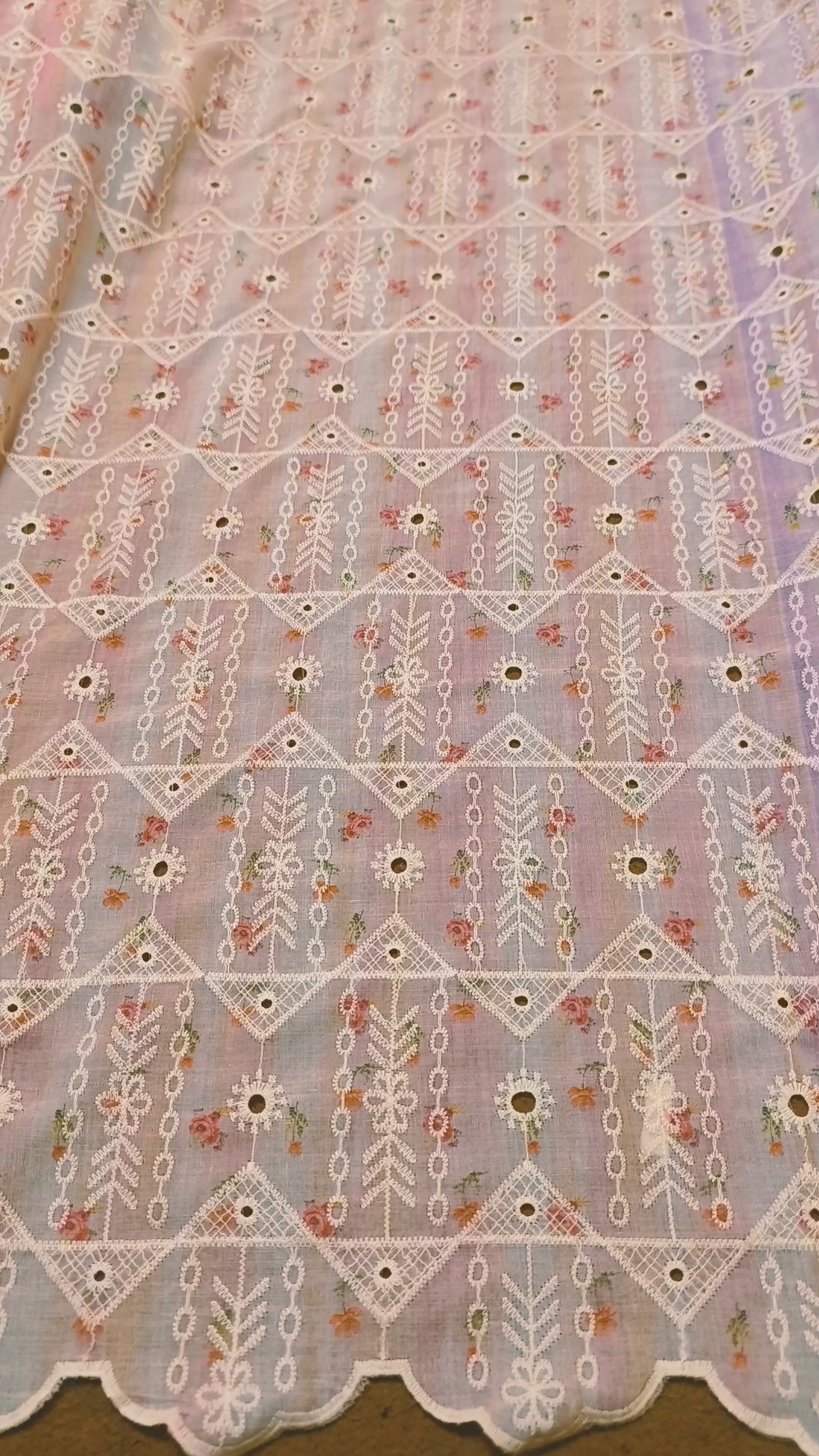 🥳 Big Sale M-1214  Rs.1650. Imported Most Luxurious 3-D chickenKari Embroidery in khaddi Lawn Shirt -