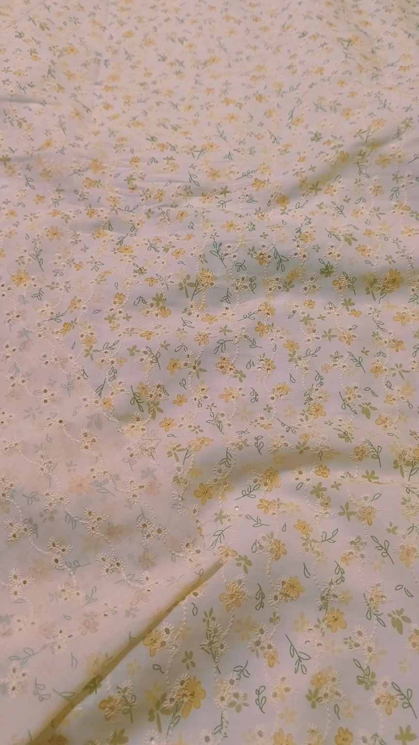 🥳 Sale Sale M-1967  Imported Shiffli Embroidery ChickenKari Pure Summer ⛱️  Luxury Printed Lawn only Shirt