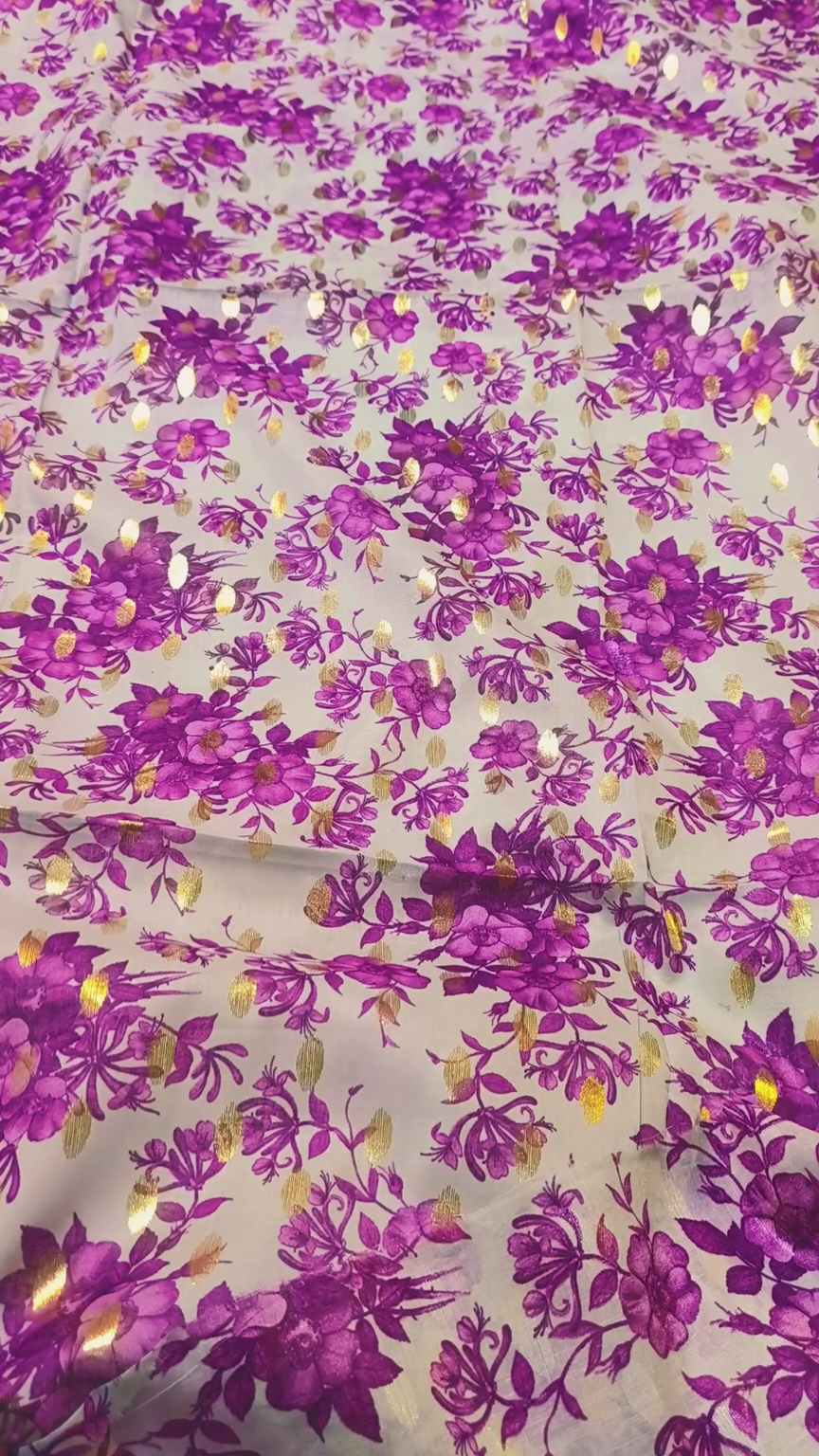 😱 Sale Sale M-2011  imported Luxury Digital Zaree Bunch Pure ⛱️ Summer Lawn Same print Shirt & Truzer 2pc