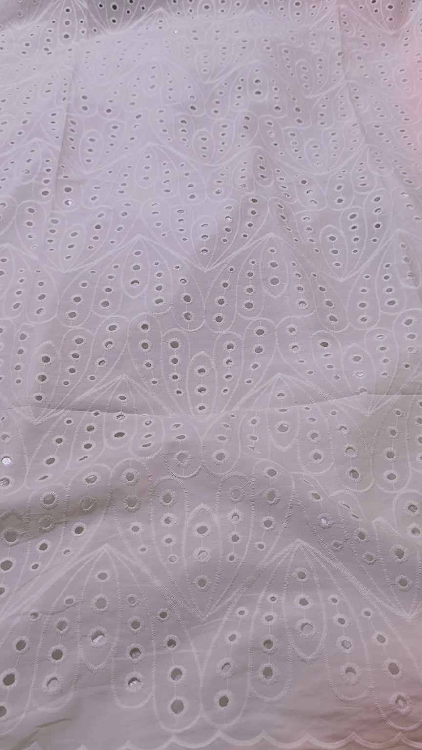 🥳 Sale Sale M-2083   White color Imported Shiffli Embroidery ChickenKari Pure Summer ⛱️ Luxury Lawn only Shirt