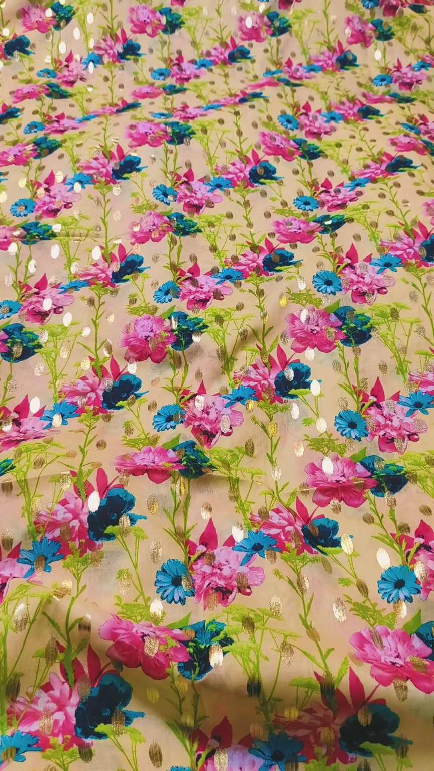 😱 Sale Sale M-2053  imported Luxury Digital Zaree Bunch Pure ⛱️ Summer Lawn Same print Shirt & Truzer 2pc