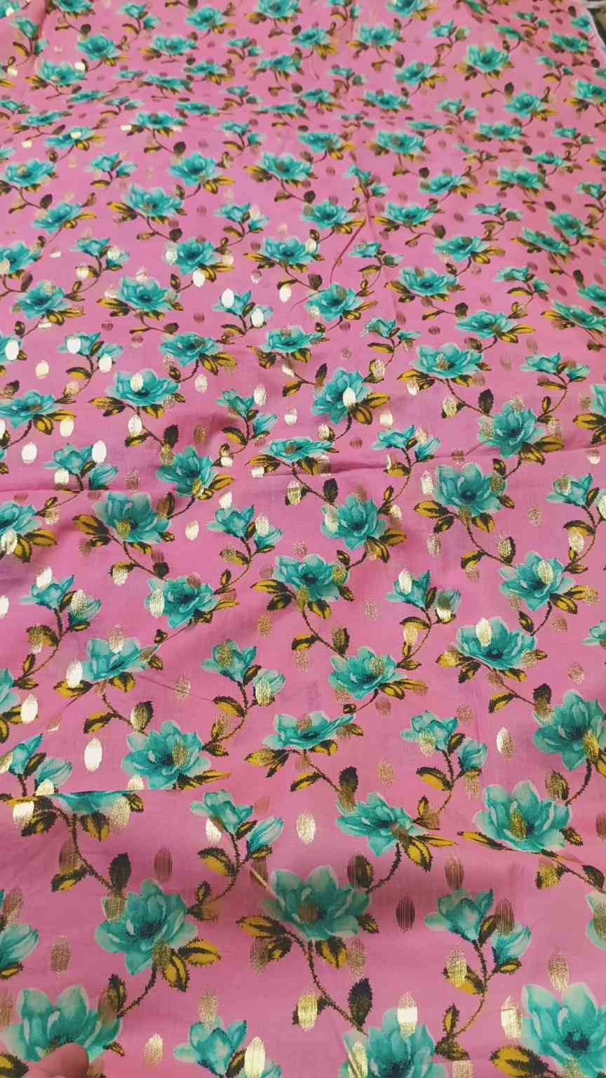 😱 Sale Sale M-2103  imported Luxury Digital Zaree Bunch Pure ⛱️ Summer Lawn Same print Shirt & Truzer 2pc