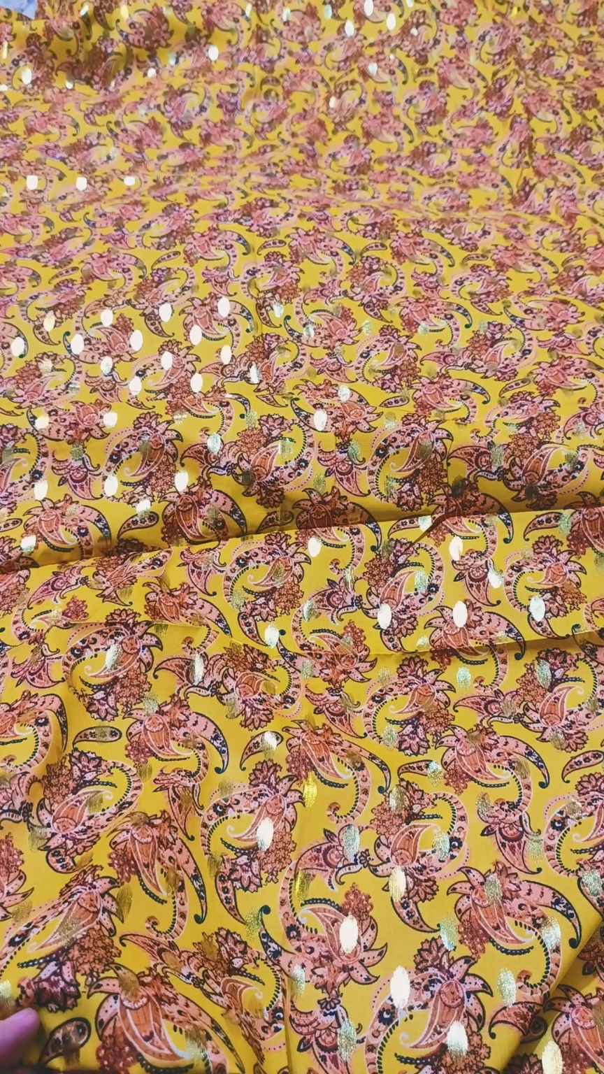 😱 Sale Sale M-2102  imported Luxury Digital Zaree Bunch Pure ⛱️ Summer Lawn Same print Shirt & Truzer 2pc