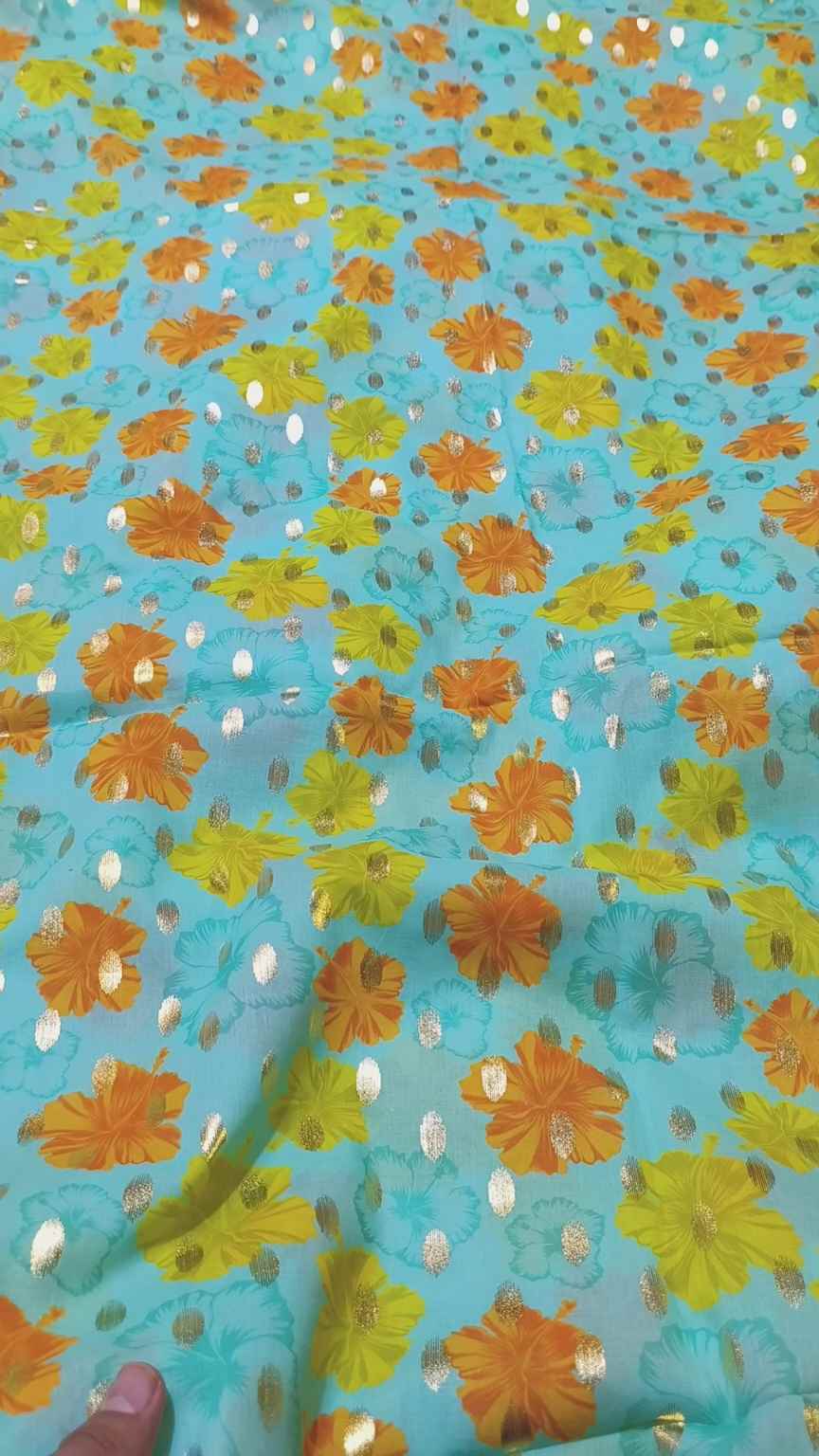 😱 Sale Sale M-2097 imported Luxury Digital Zaree Bunch Pure ⛱️ Summer Lawn Same print Shirt & Truzer 2pc