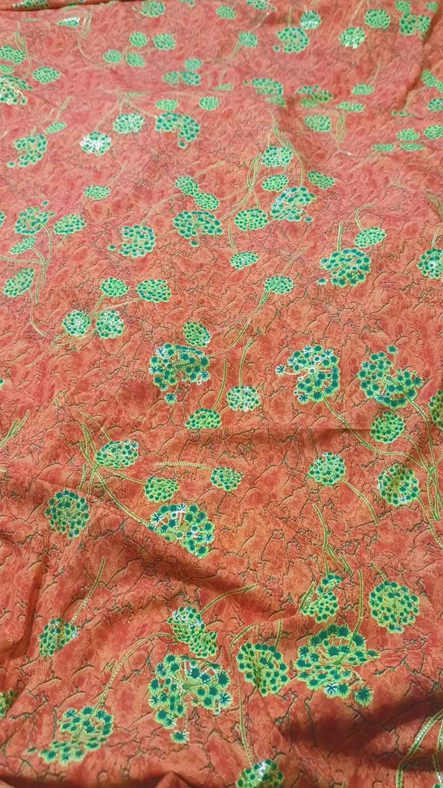 M-2095  Imported Embossed Giliter Irish ⛱️ Summer Silk Same print Shirt & Truzer 2pc