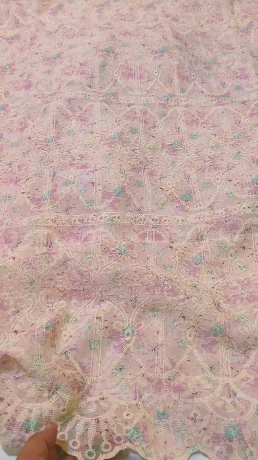 🥳 Sale Sale M-2123  Imported Shiffli Embroidery ChickenKari Pure Summer ⛱️ Luxury Lawn only