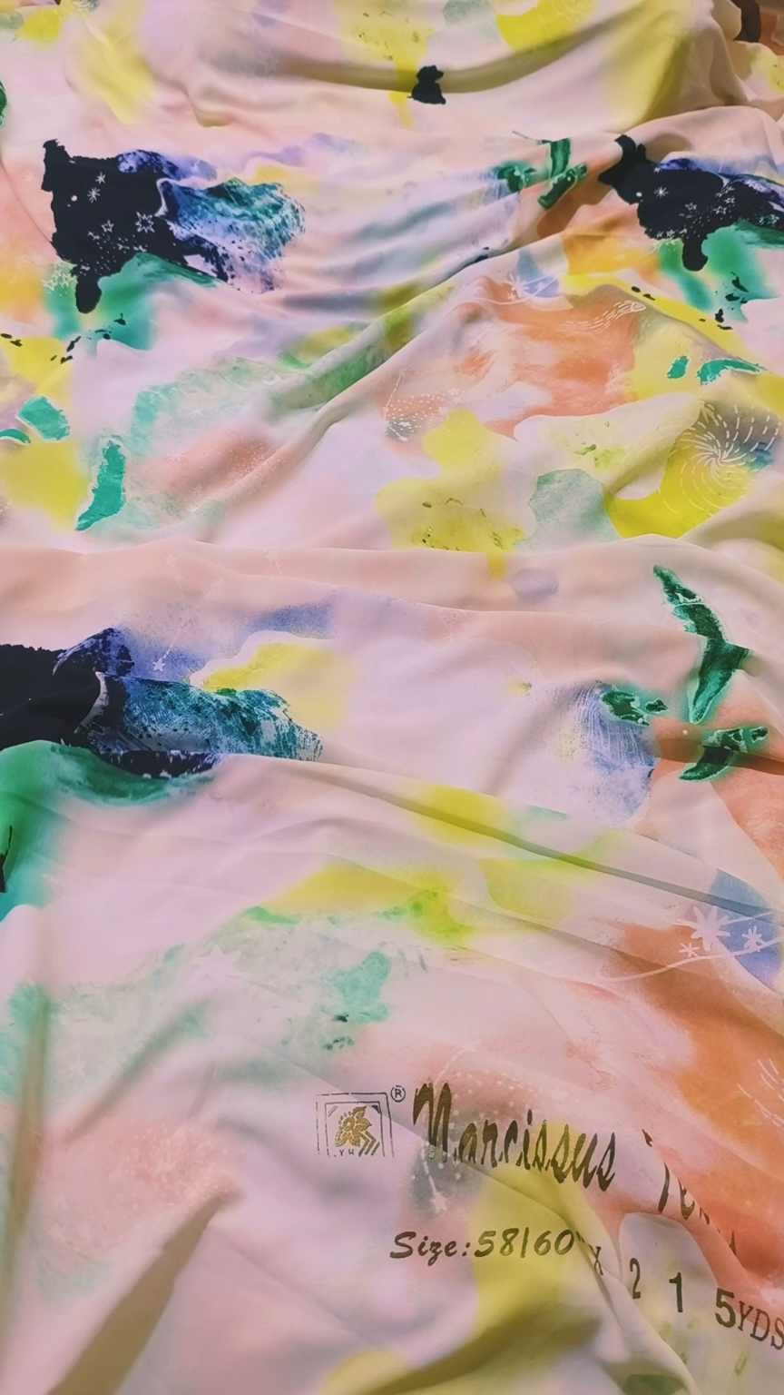 🥳 Sale Sale M-2177 Imported Digital Korean Summer ⛱️ Georgette Same print Shirt & Truzer 2pc