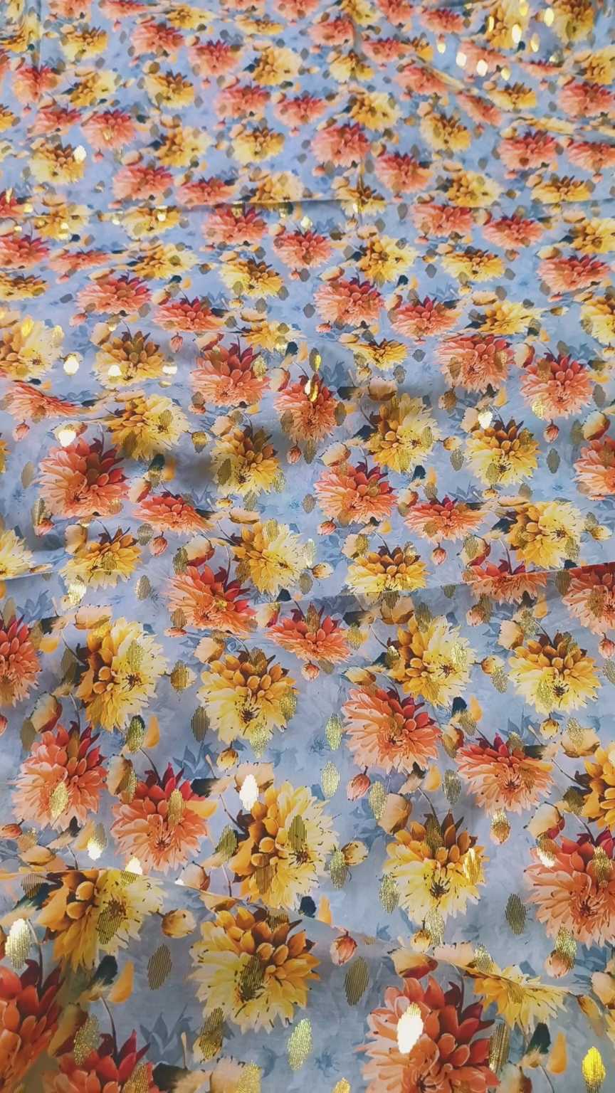 😱 Sale Sale M-2207  imported Luxury Digital Zaree Bunch Pure ⛱️ Summer Lawn Same print Shirt & Truzer 2pc