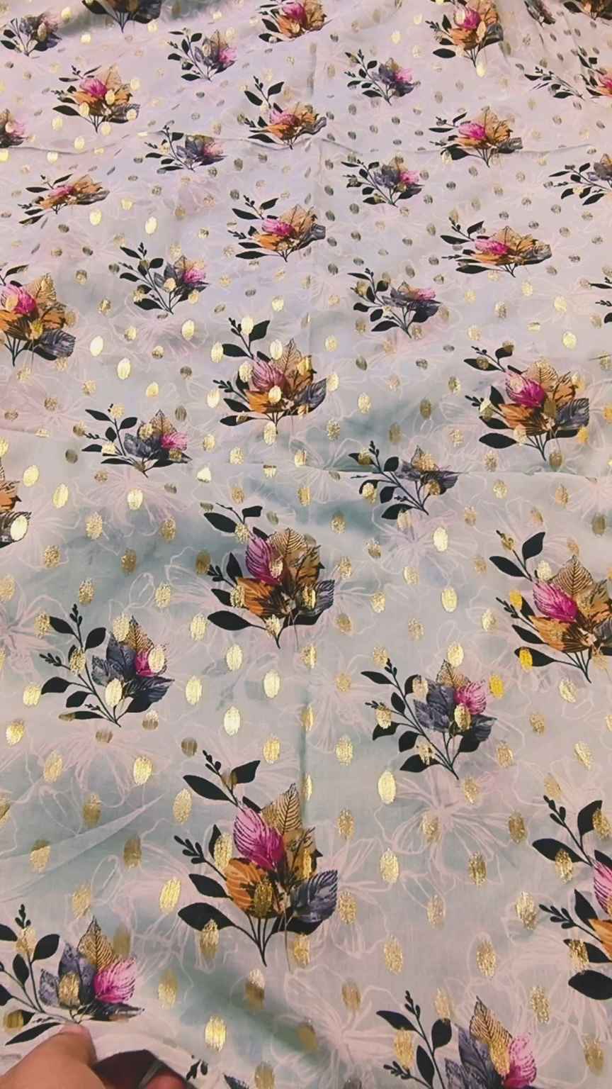😱 Sale Sale M-2240  imported Luxury Digital Zaree Bunch Pure ⛱️ Summer Lawn Same print Shirt & Truzer 2pc