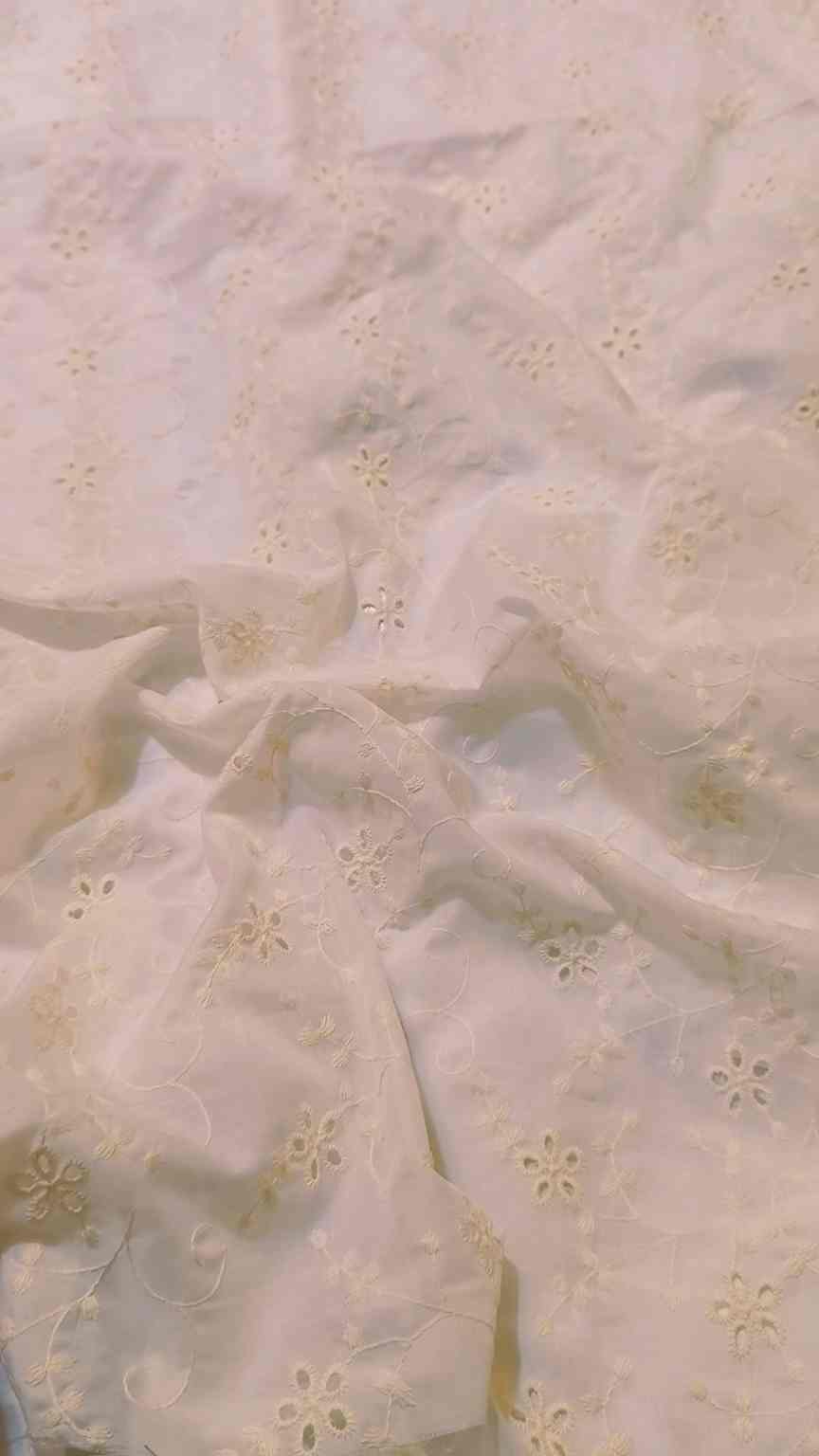 🥳 Sale Sale M-2257 Imported Shiffli Embroidery ChickenKari In Korean Shaffon Stuff only  Shirt
