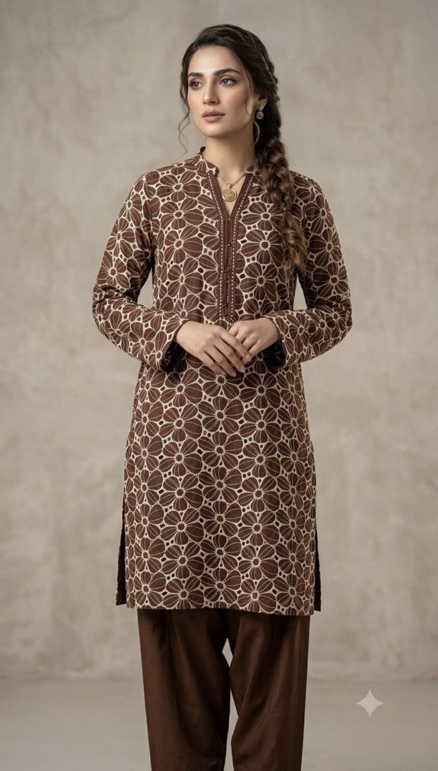 🥳Big Sale M-14  Rs.1450 Imported 3-D ChickenKari Embroidery Pure Summer Lawn Shirt