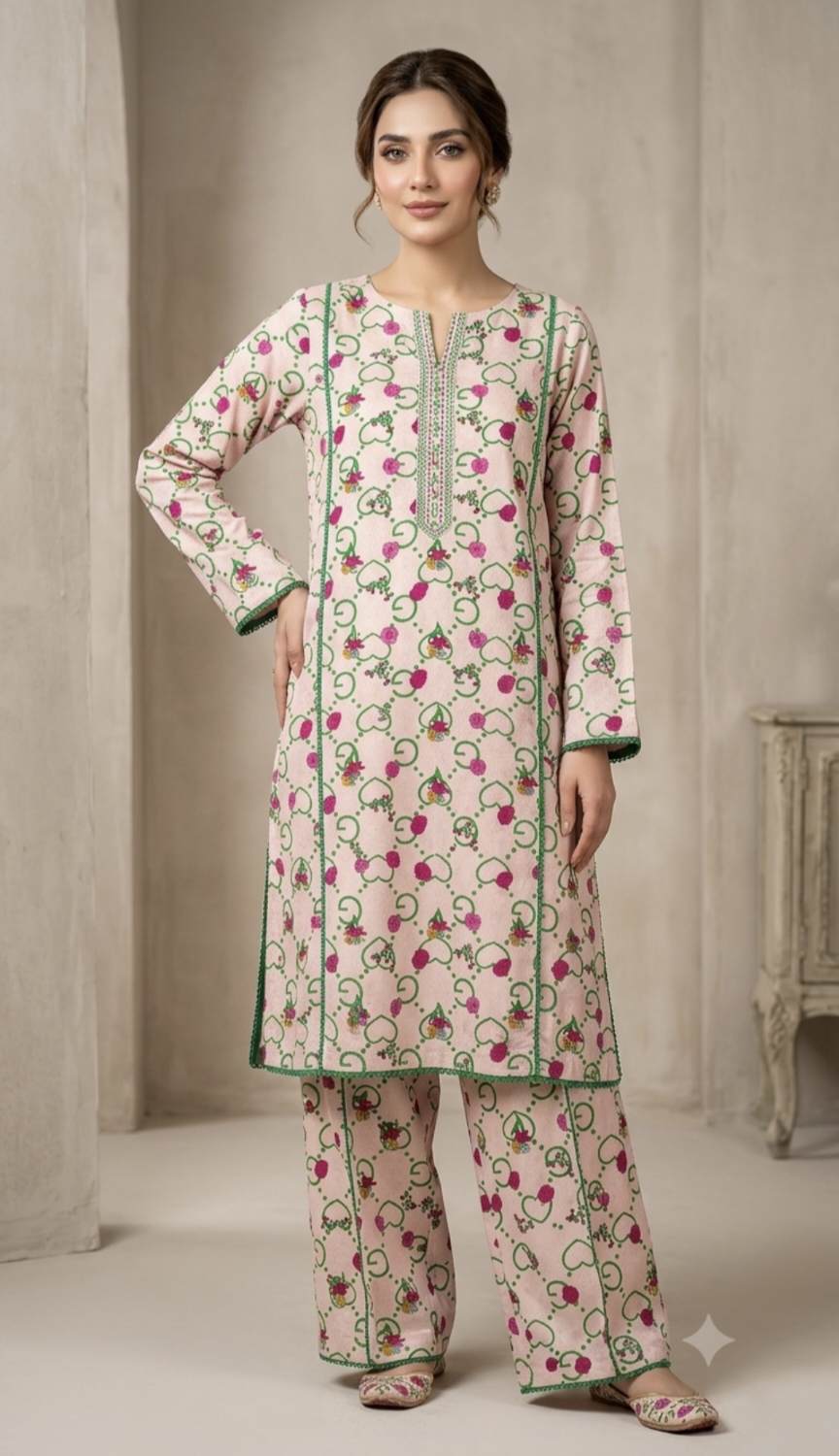 🥳 Sale Sale M-38  Rs.1290 Imported Digital Korean Georgette Same print Shirt & Truzer 2pc