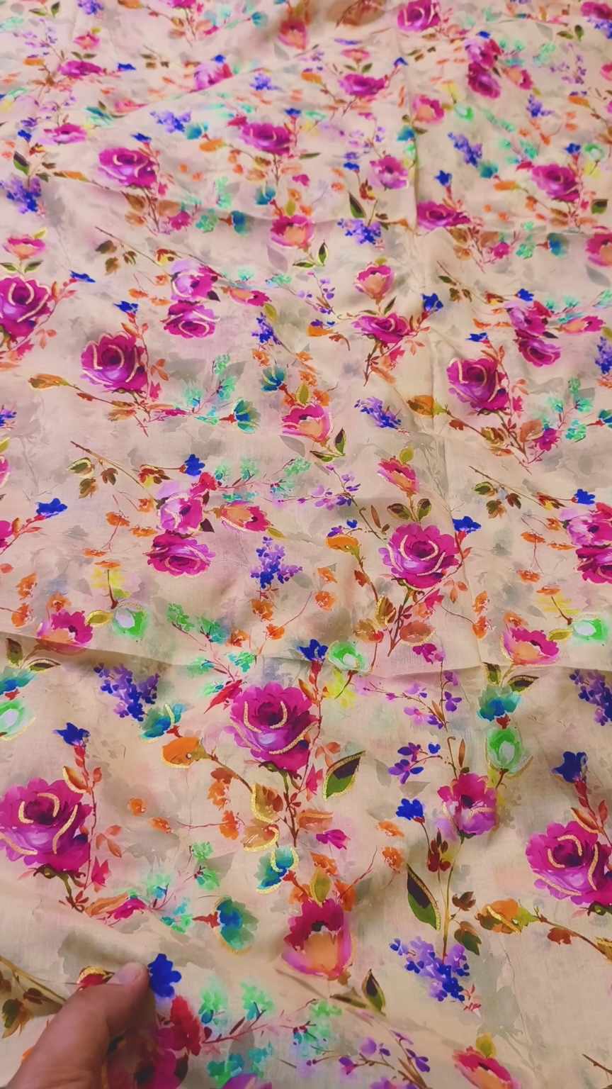 🥳 Sale Sale New Arrivals M-2342  Imported Digital Gold Leker paint  Pure Summer ⛱️ Lawn Same print Shirt & Truzer 2pc