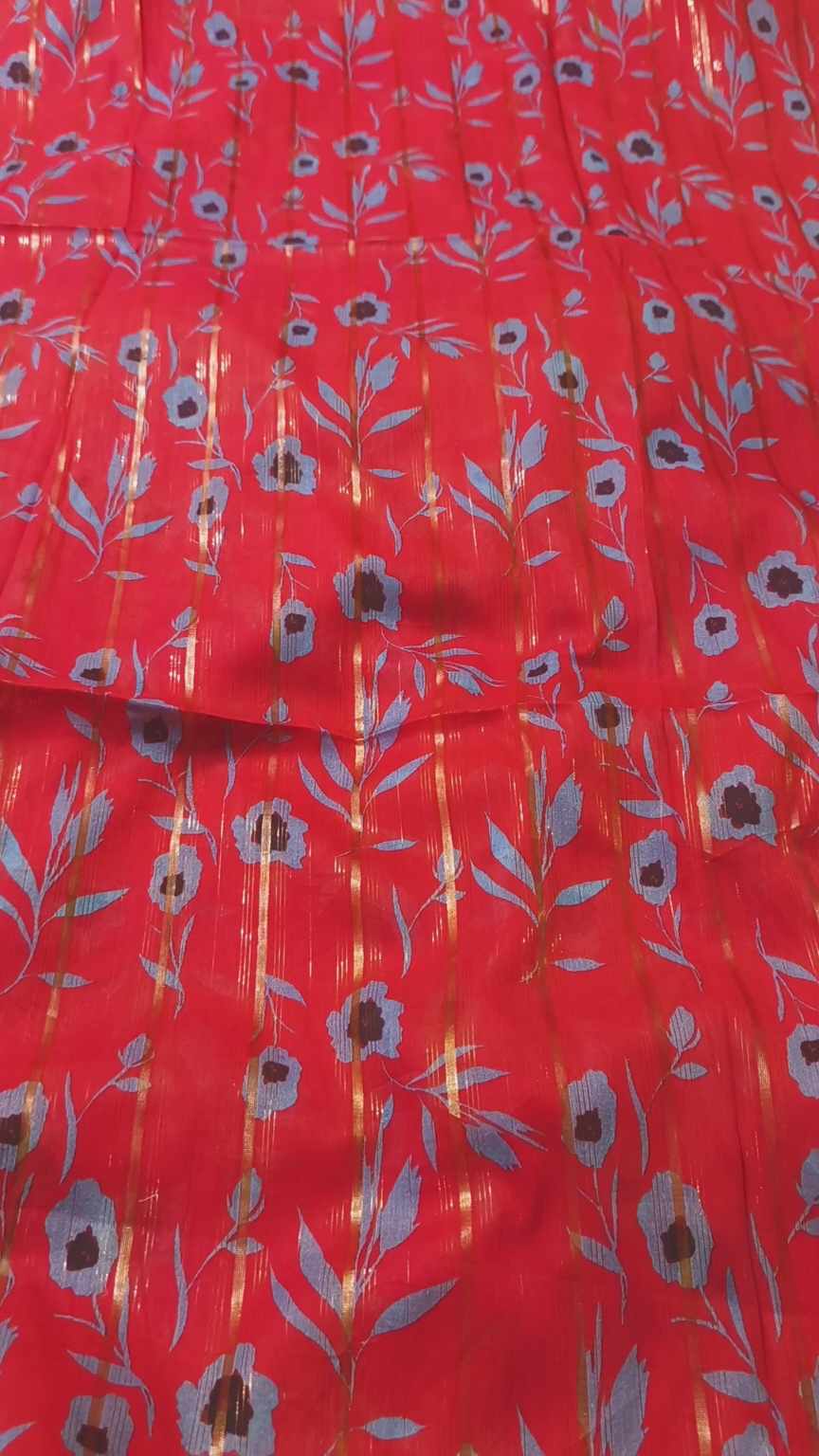 😱 Sale Sale M-2366 Imported Gold Zaree line pure summer ⛱️ Lawn Same print Shirt & Truzer 2pc