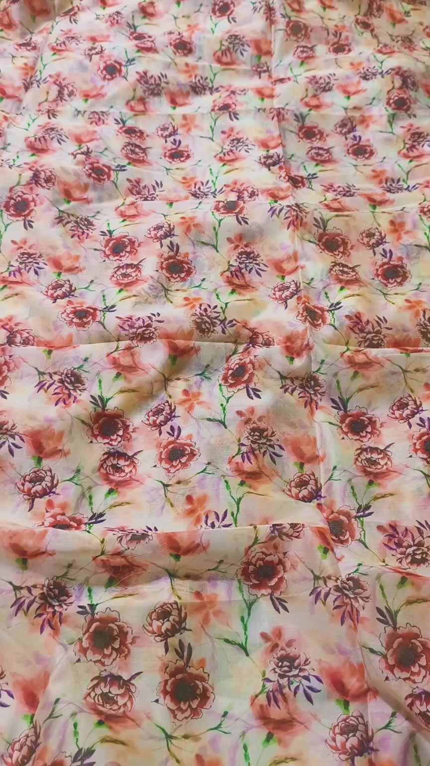 🥳 Sale Sale M-2418  Imported Digital Luxury Summer ⛱️ Silky Lawn Same print Shirt & Truzer 2pc