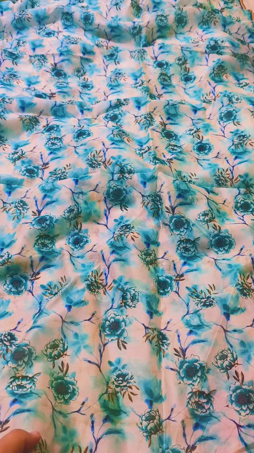 🥳 Sale Sale M-2416  Imported Digital Luxury Summer ⛱️ Silky Lawn Same print Shirt & Truzer 2pc