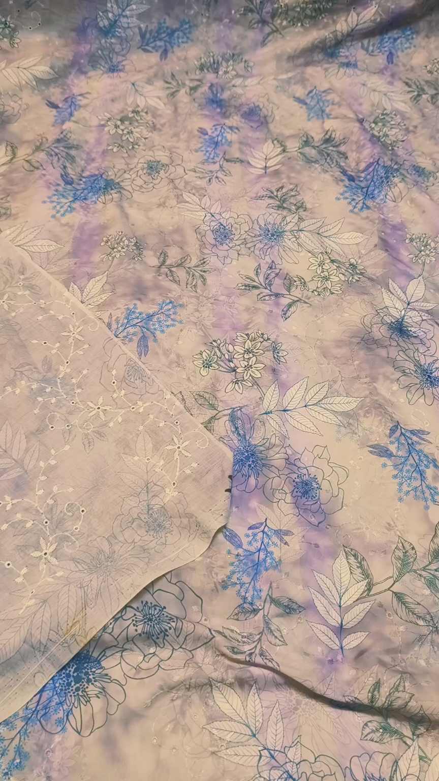 🥳 Sale Sale M-3210 Imported Shiffli Embroidery ChickenKari  in Pure Summer ⛱️ Lawn only Shirt