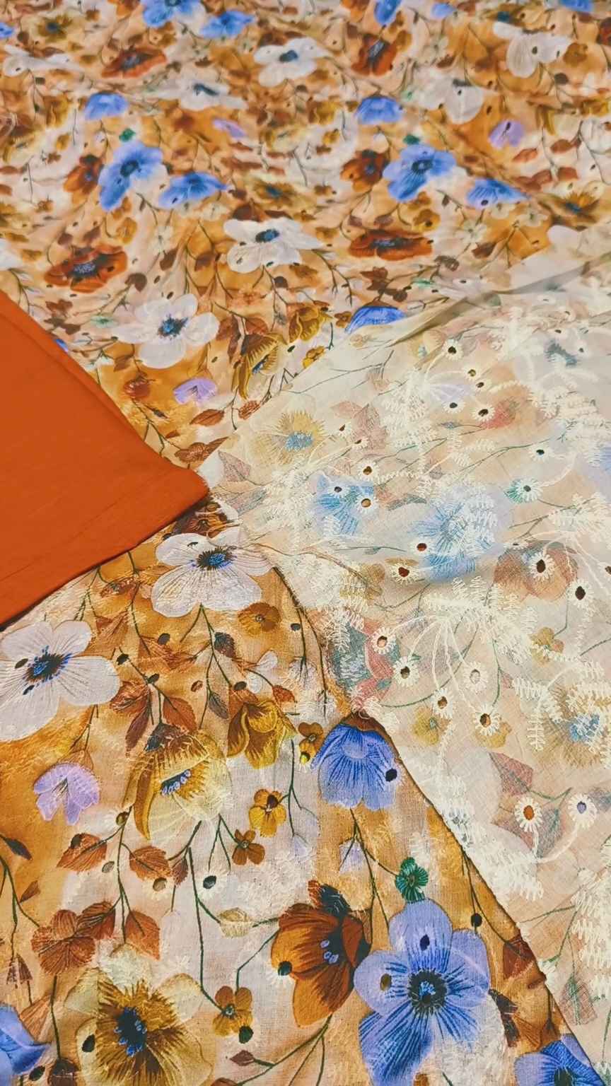 🤩 Sale Sale : M-2893   .....2pc.... Shiffli chickenkari embroidery shirt detail in video (Roll main Cutting k last main jo suit bachta hai Jin ka weight 100kg se kam hoga un ka bane ga es liye noqsan main dy rha hain