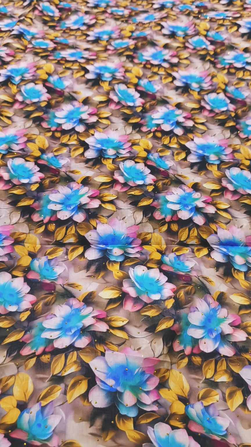 😱 Sale Sale M-3347 Imported 3-D Soft Nago Wali Pure Summer ⛱️ Lawn Same print Shirt & Truzer 2pc