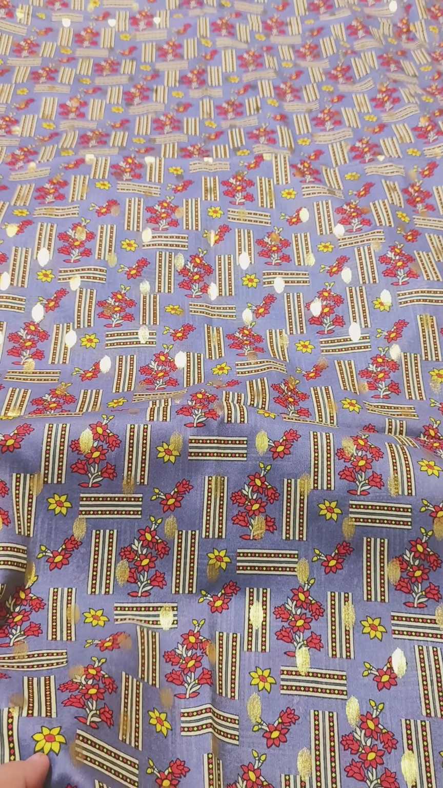 🥳 Sale Sale M-3363  imported Luxury Digital Zaree Bunch Pure ⛱️ Summer Lawn Same print Shirt & Truzer 2pc