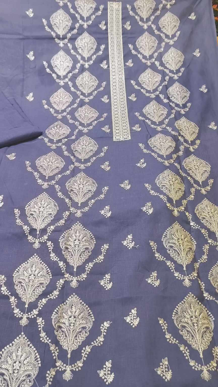 🥳 Sale Sale M-3430  Imported Bareezy Style Reshem Embroidery in winter Soft Cotton Stuff Shirt & Truzer 2pc