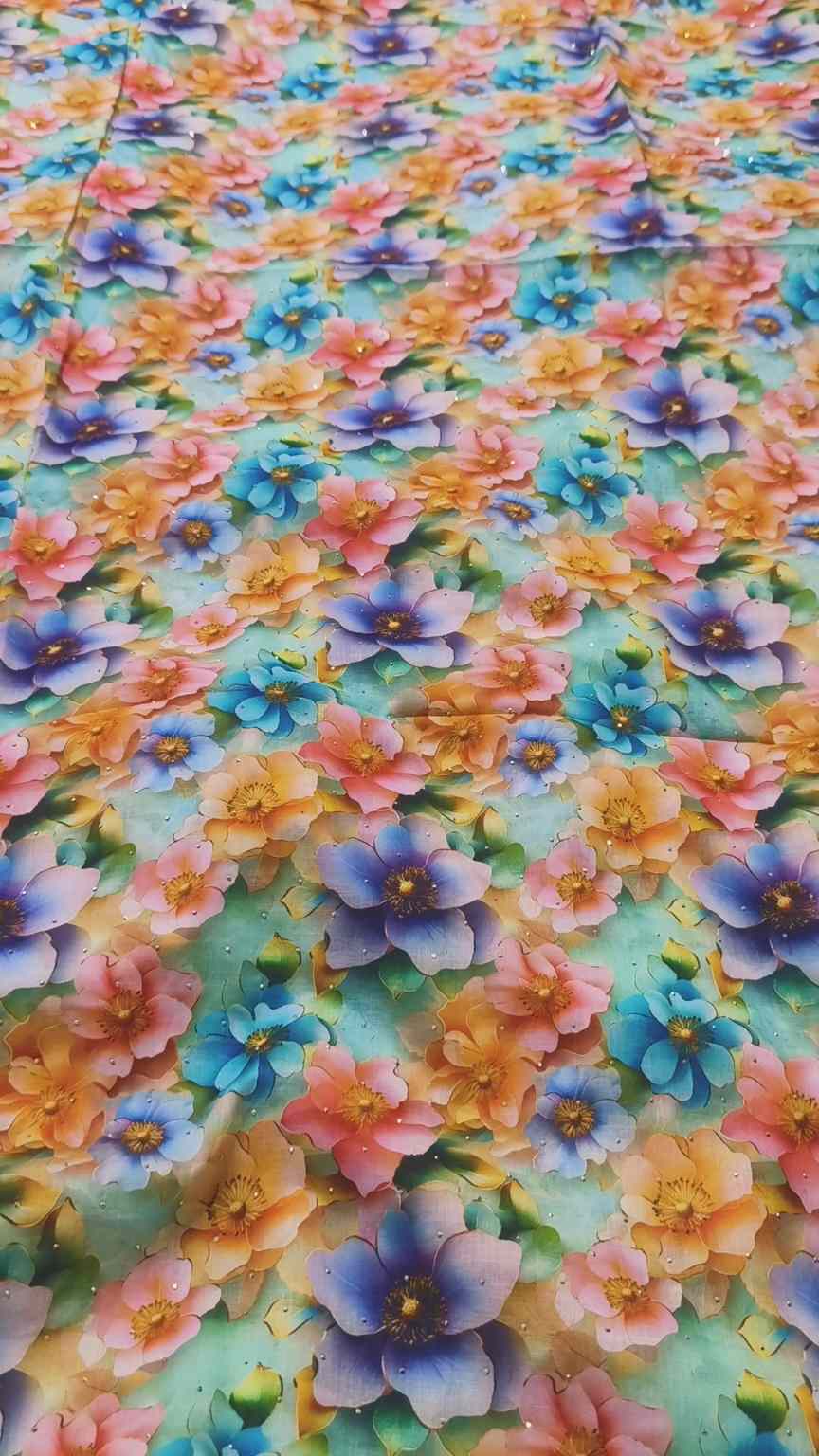 😱 Sale Sale M-3499   Imported 3-D Soft Nago Wali Pure Summer ⛱️ Lawn Same print Shirt & Truzer 2pc