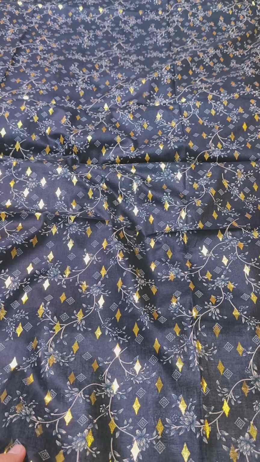 🥳 Sale Sale M-3476  imported Luxury Digital Zaree Bunch Pure ⛱️ Summer Lawn Same print Shirt & Truzer 2pc -
