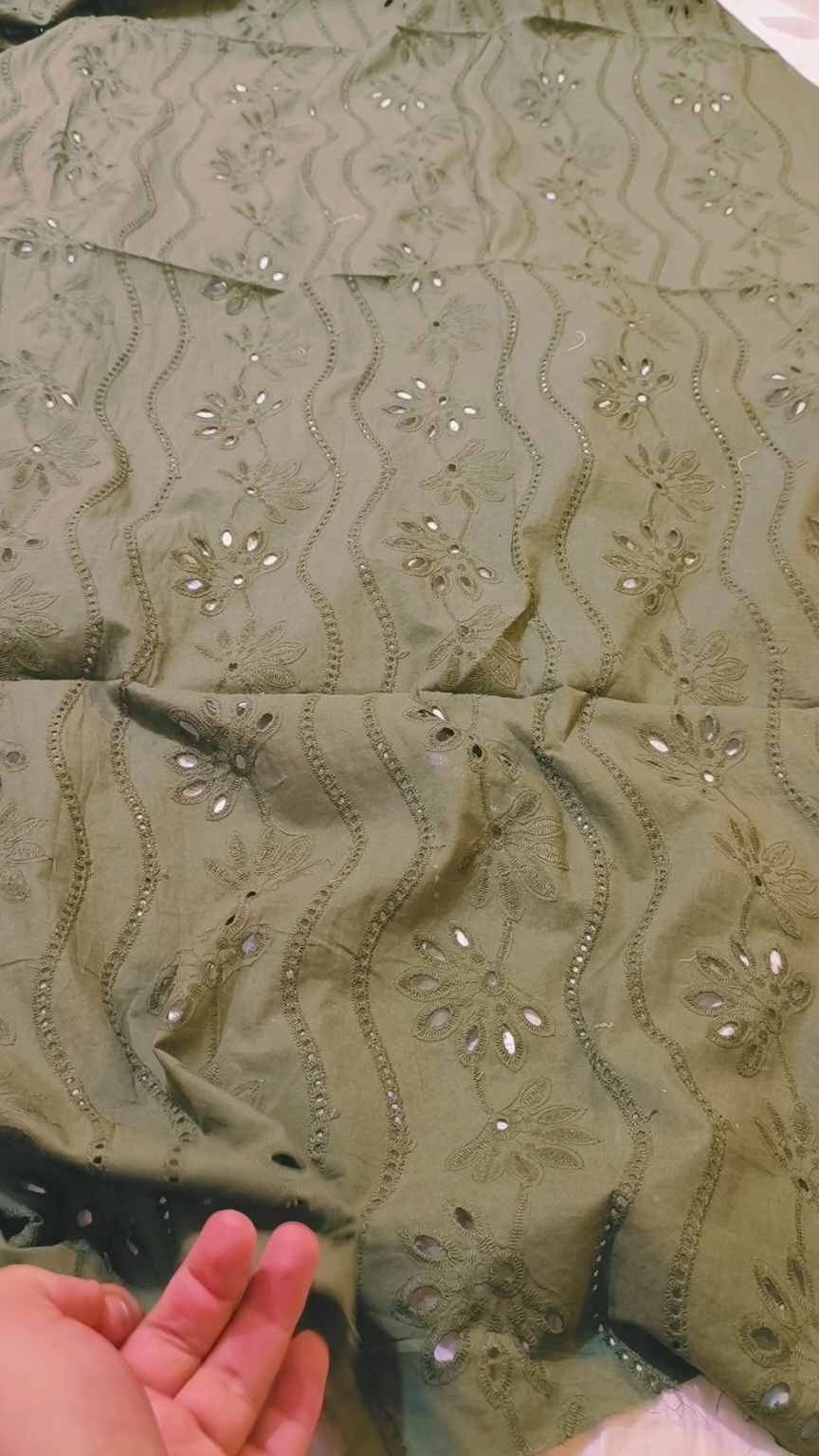 🥳 Sale Sale  M-3558 . Imported Shiffli Embroidery ChickenKari Pure Summer ⛱️ Lawn only Shirt -