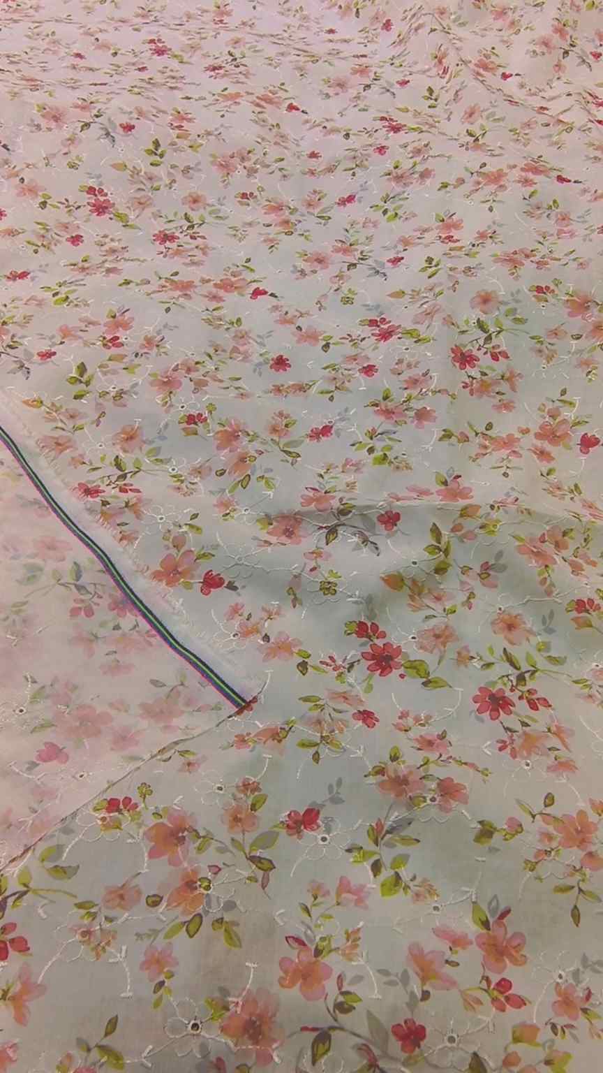 🥳 Sale Sale  M-3557 . Imported Shiffli Embroidery ChickenKari Pure Summer ⛱️ Lawn only Shirt -