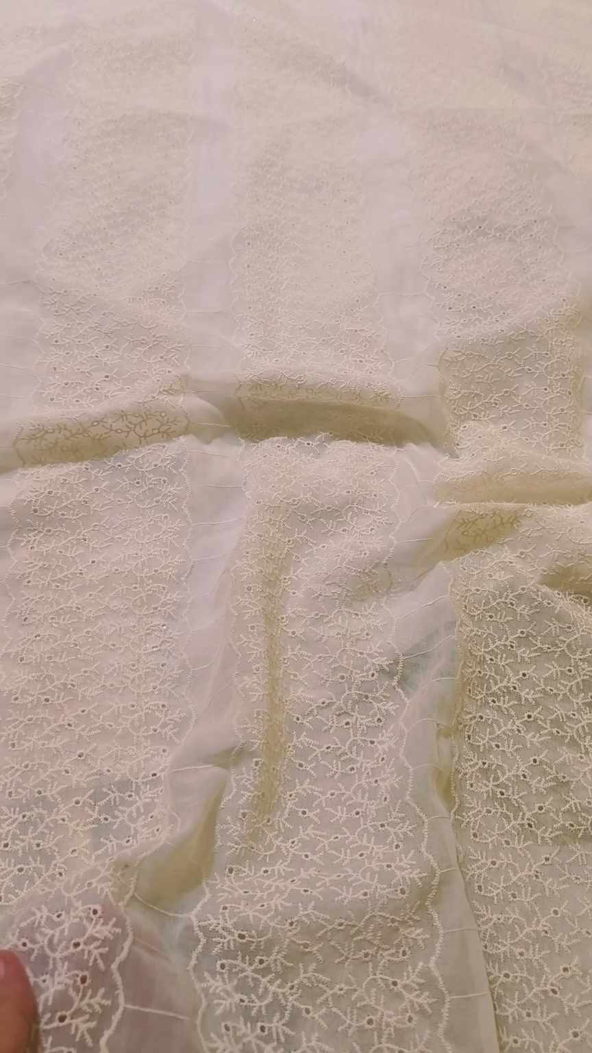 🥳 Sale Sale M-3554 Imported Shiffli Embroidery ChickenKari in Silky  ⛱️ Lawn only Shirt -