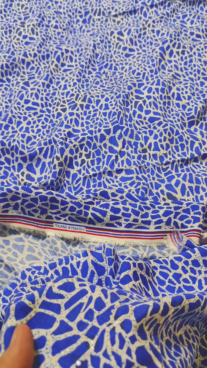 🥳 Sale Sale M-3543 Imported Spanish Giliter Stone Lelin Same print Shirt & Truzer 2pc