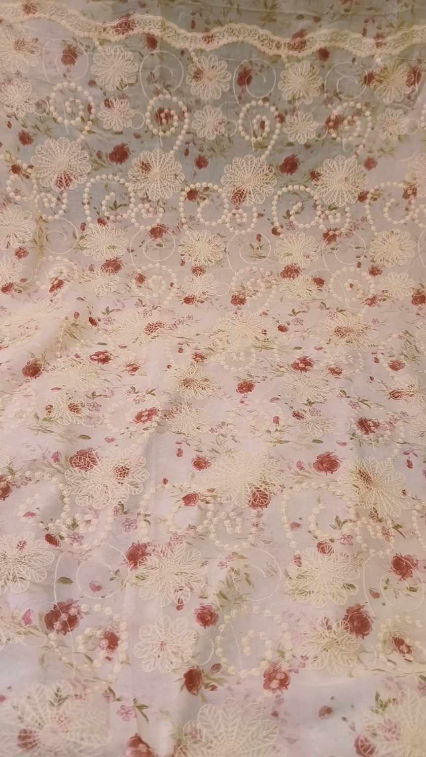 🥳 Big Sale M-91   Rs.1650 Most Luxurious Imported 3-D Tarkashi  Press Embroidery In Pure Summer Lawn Shirt